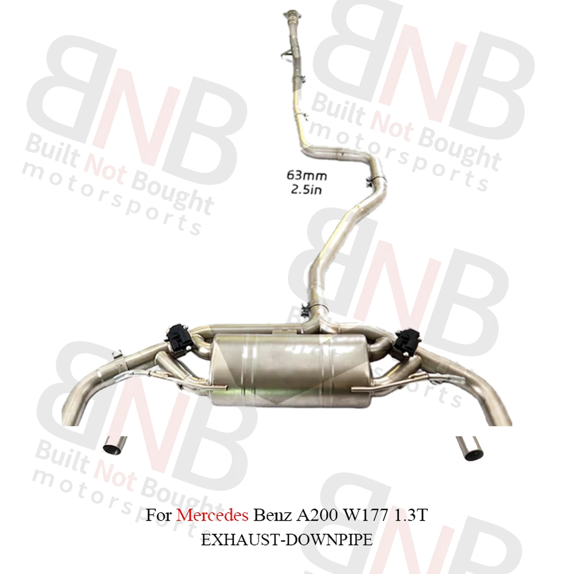 BNB Valvetronic Muffler for Mercedes Benz AMG A200 W177 1.3T Silvery