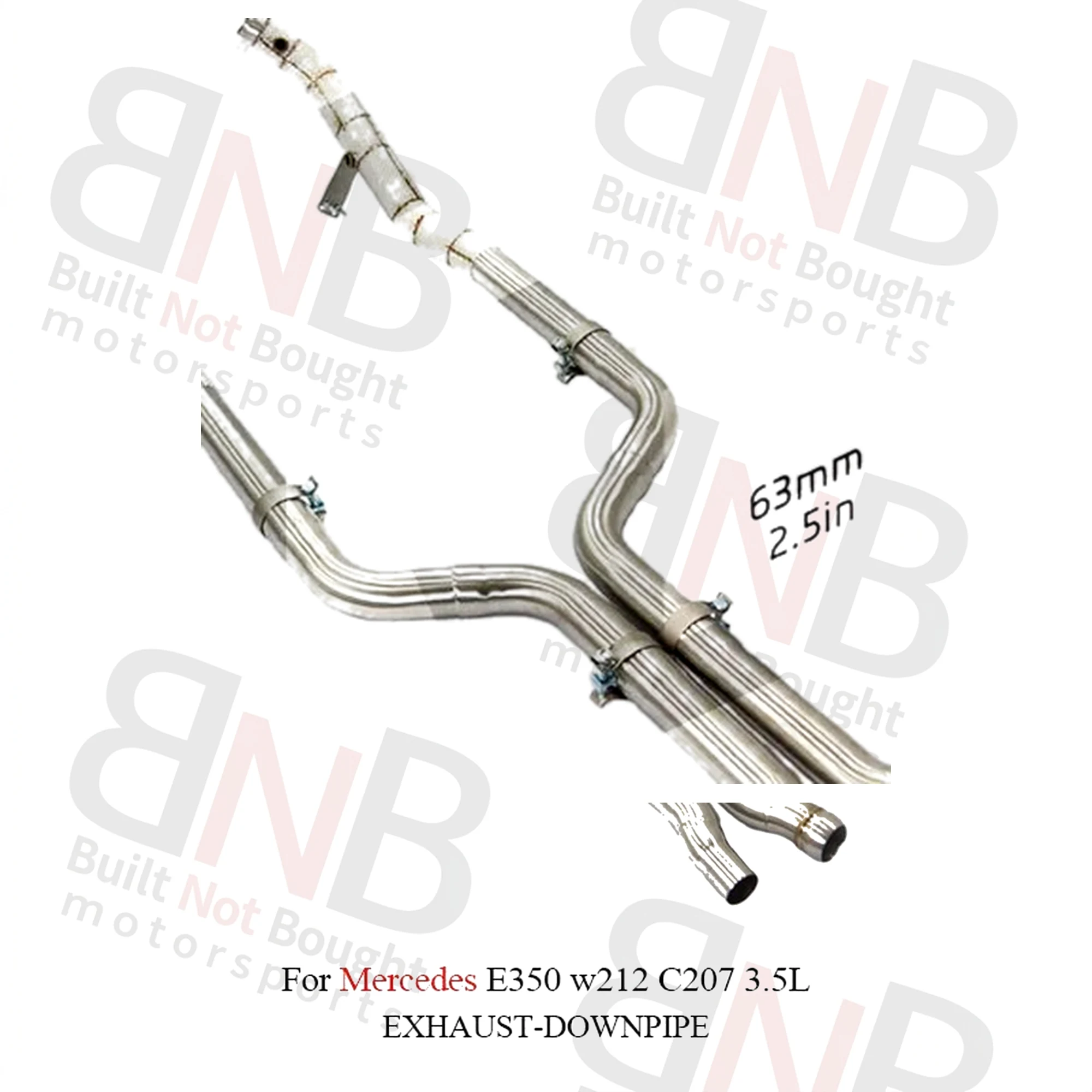 BNB Stainless Steel Exhaust Downpipe for Mercedes E350 W212 C207 3.5L