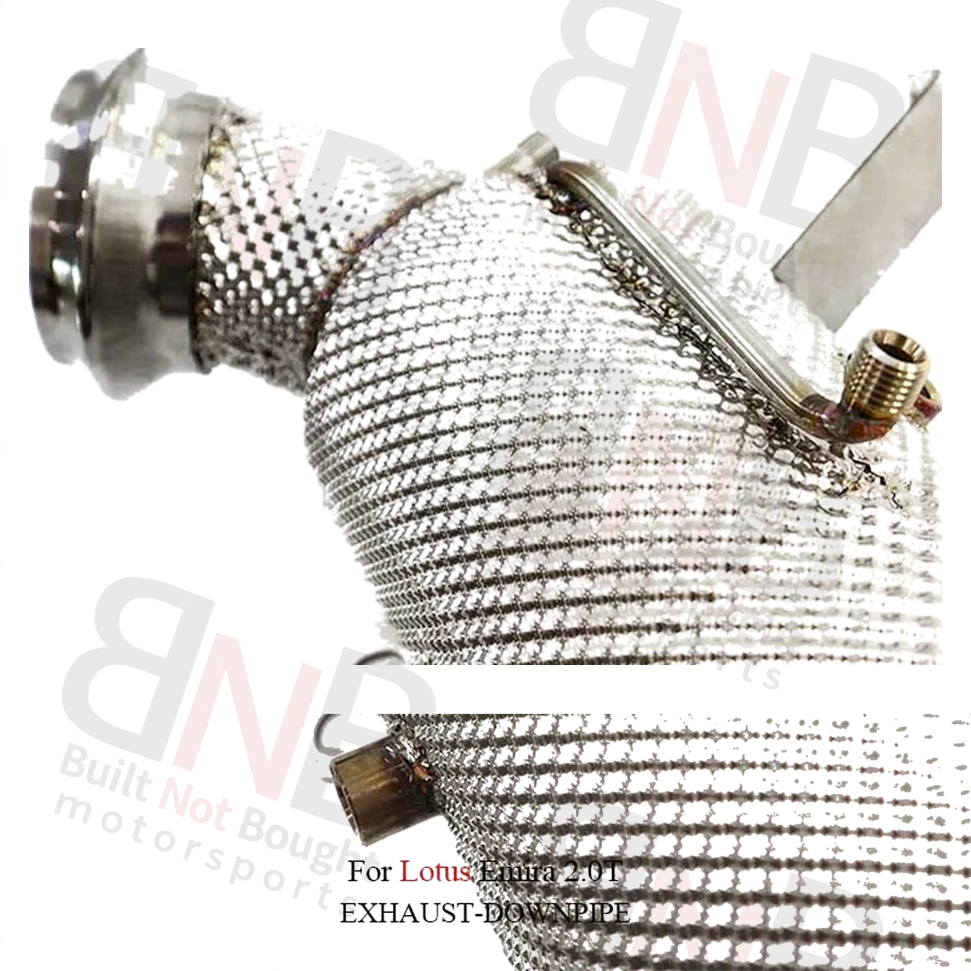 BNB High Flow Stainless Steel Exhaust Downpipe for Lotus Emira 2.0T Silver