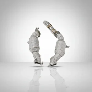 BNB Titaniumz Stainless Steel Heat Shield Downpipe for Cadillac CT6 3.0T Silvery