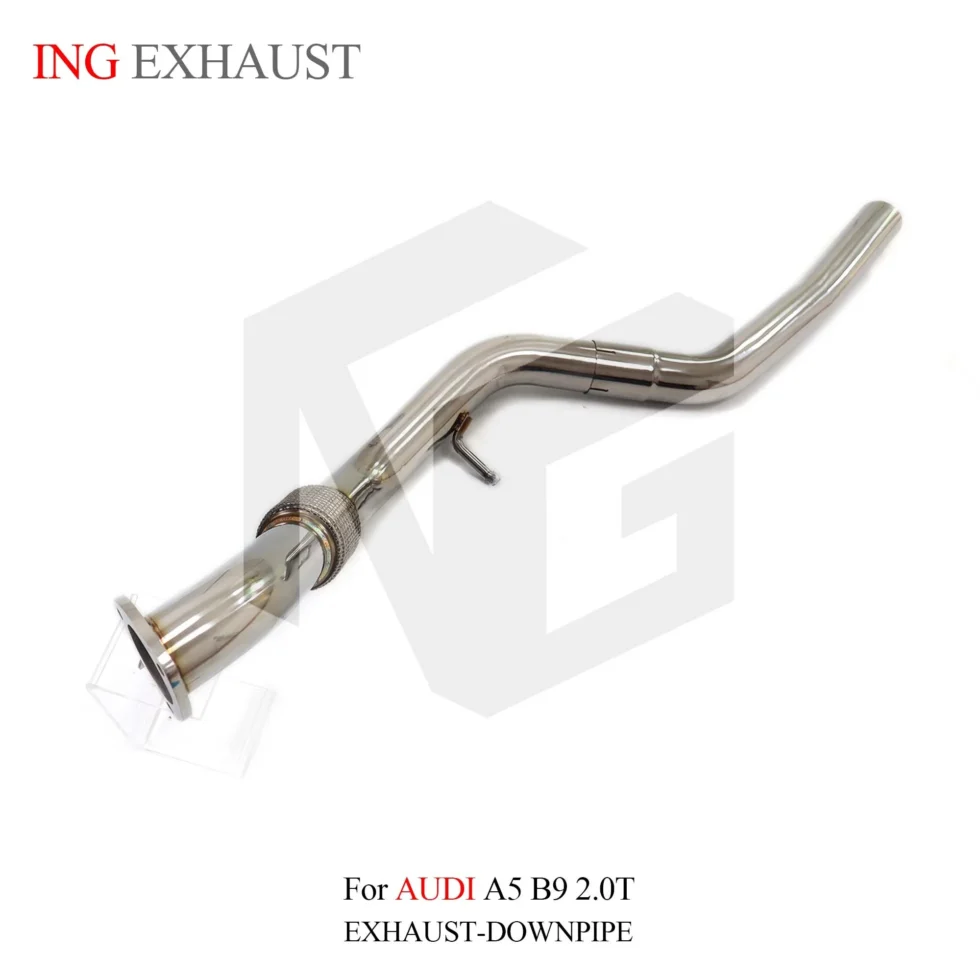 BNB Titaniumz Stainless Steel Exhaust Front Tube for Audi A5 B9 2.0T Silvery