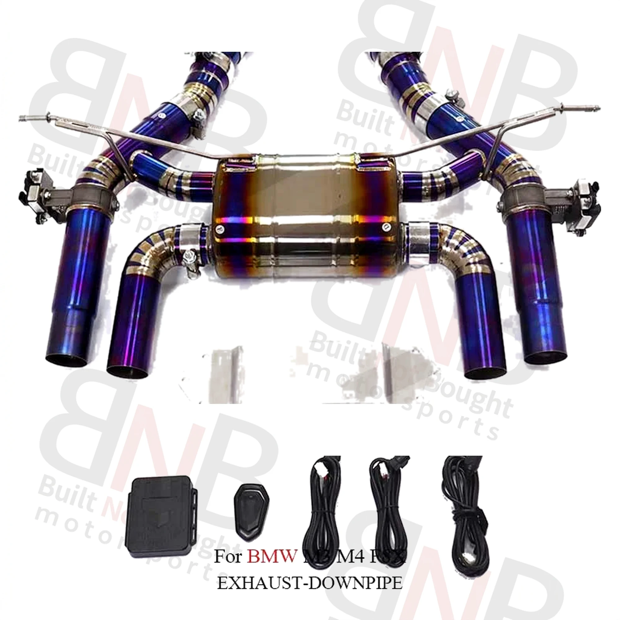 BNB Titaniumz Single MidPipe Valve Catback Exhaust for BMW M3 M4 F8X 1.5mm Purple