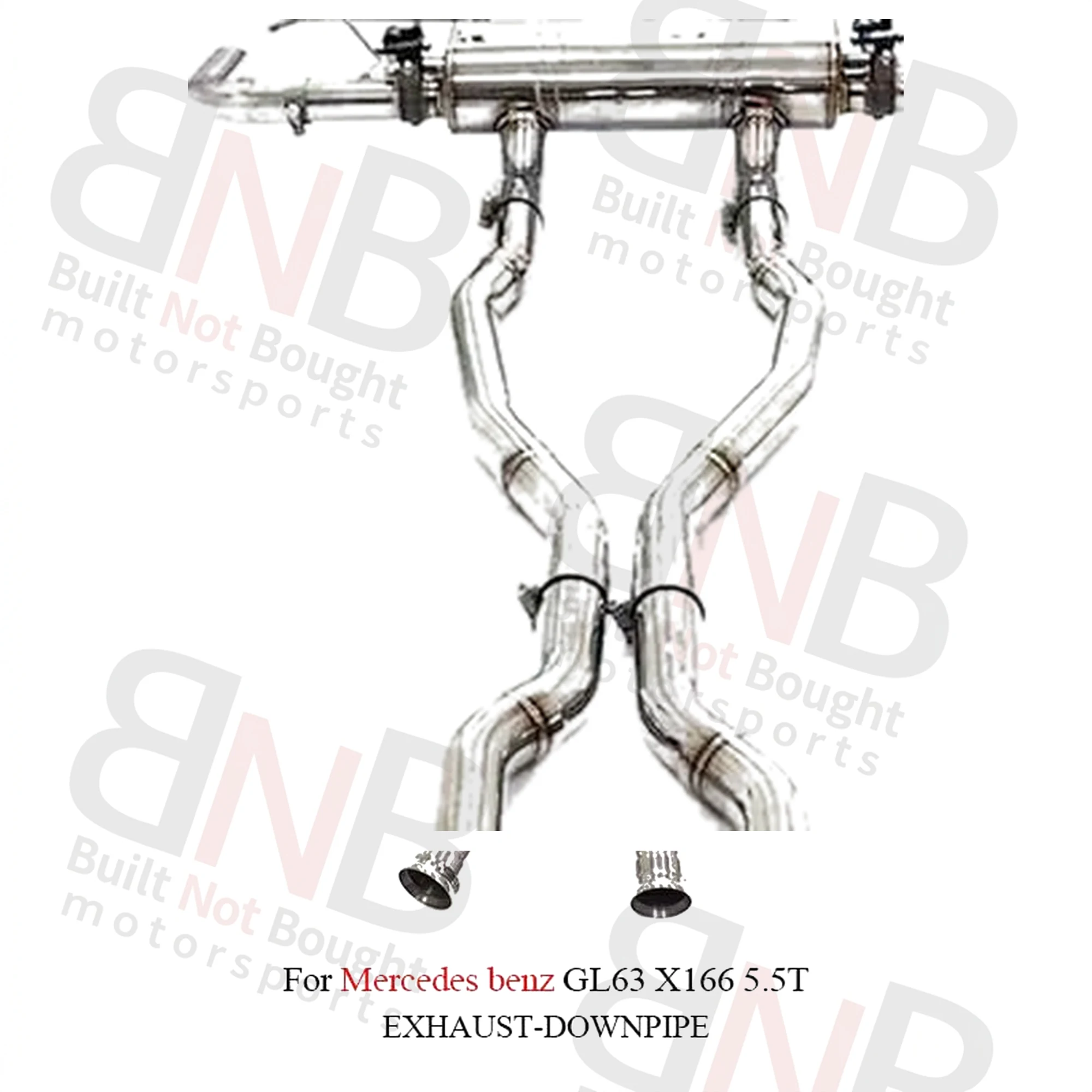 BNB Titaniumz Stainless Steel Valved Exhaust Muffler for Mercedes GL63 X166 5.5T
