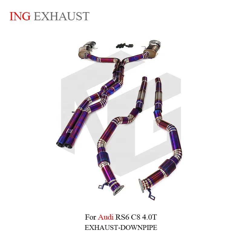 BNB Titaniumz Catback Exhaust Pipe for Audi RS6 C8 4.0T Valve Purple 120x60x30cm