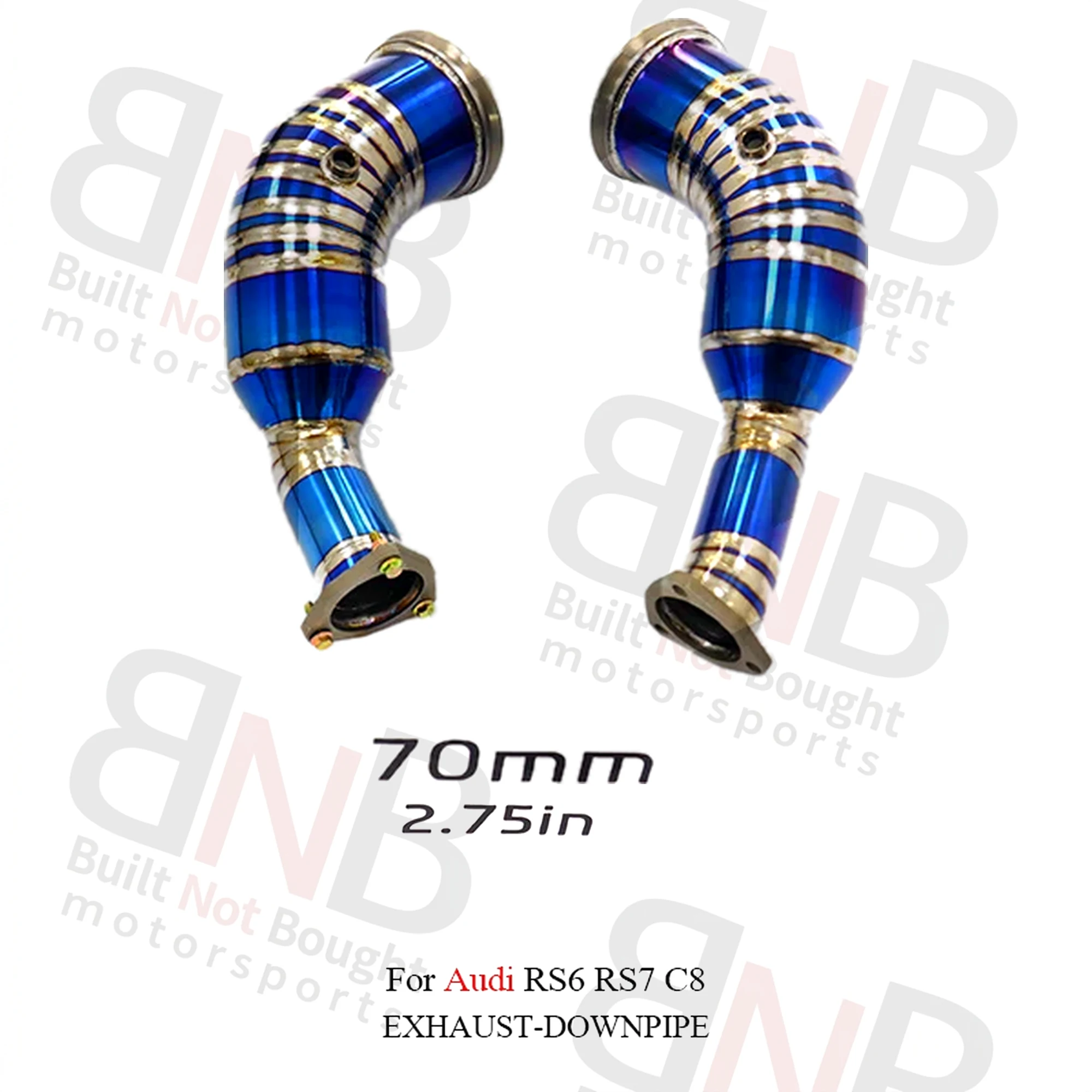 BNB Titaniumz Audi RS7 RS6 C8 Titanium Exhaust Downpipe Blue