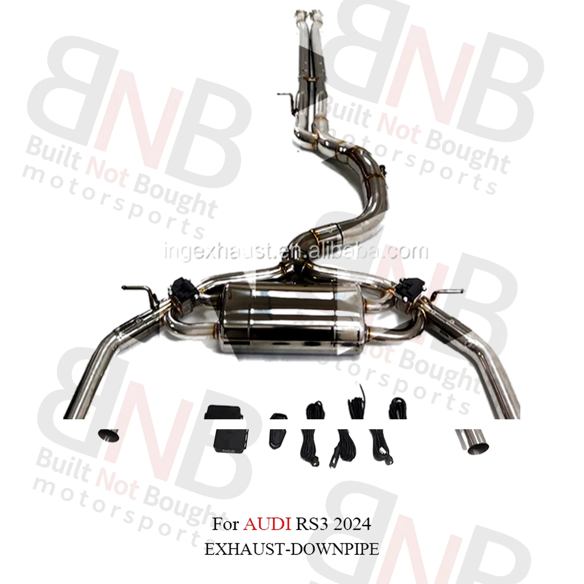 BNB Stainless Steel Catback Exhaust for Audi RS3 TTRS Silver 120x60x30cm
