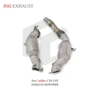 BNB Titaniumz Exhaust Downpipe for Cadillac CT6 3.0T 120x60x50mm Silvery