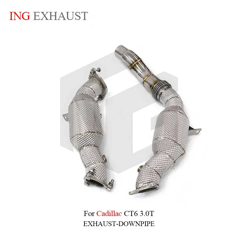 BNB Titaniumz Exhaust Downpipe for Cadillac CT6 3.0T 120x60x50mm Silvery