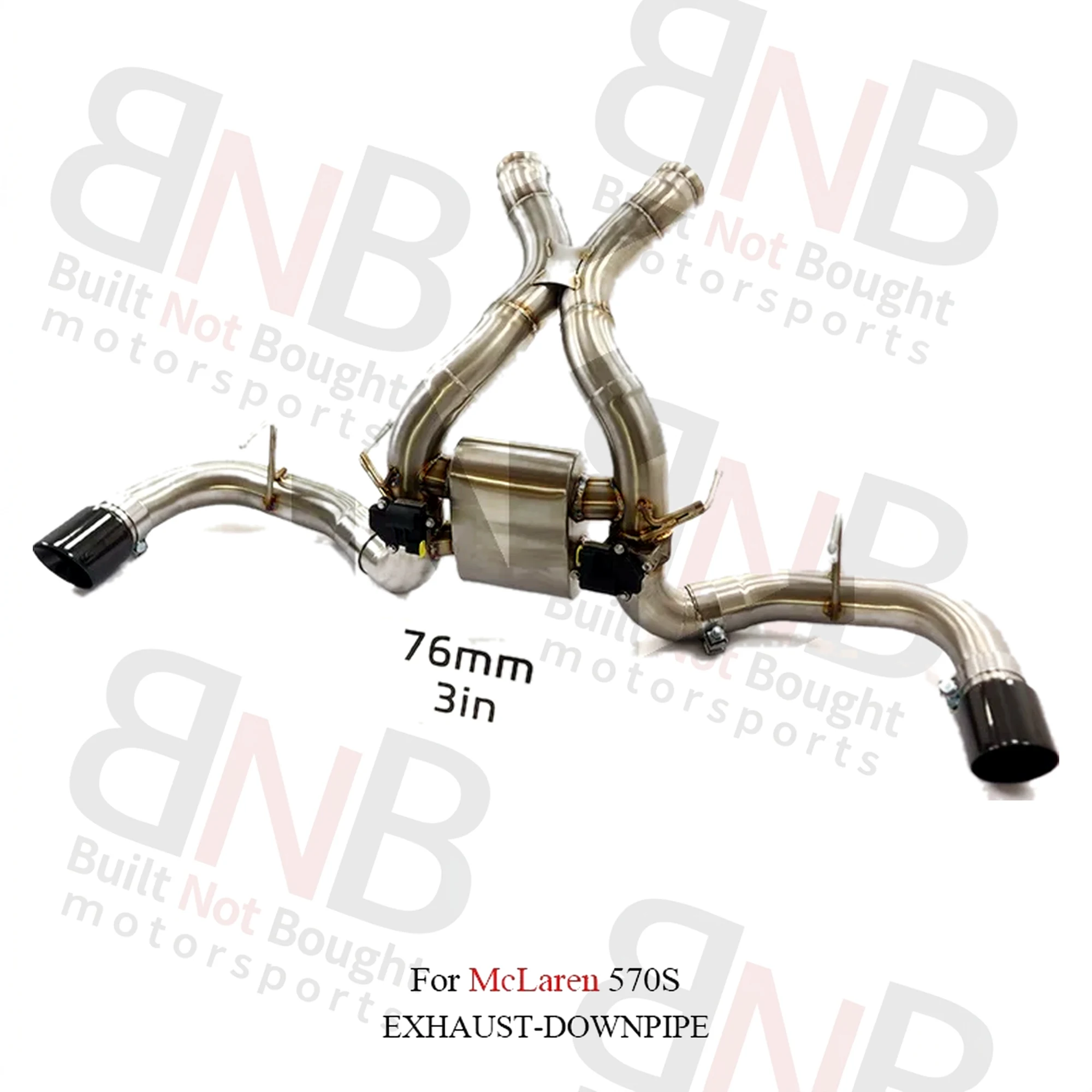 BNB Valvetronic Exhaust Catback for McLaren 570S Stainless Steel Silver