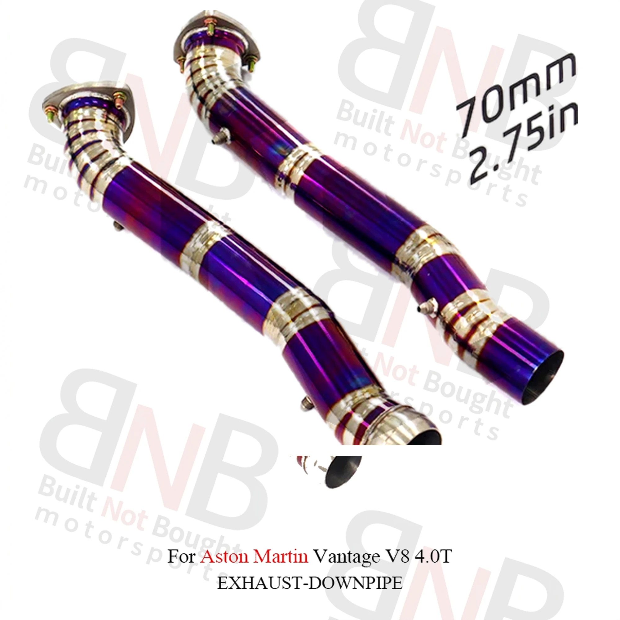BNB Titaniumz Exhaust Front Tube Purple-Gold for Aston Martin Vantage V8 4.0T