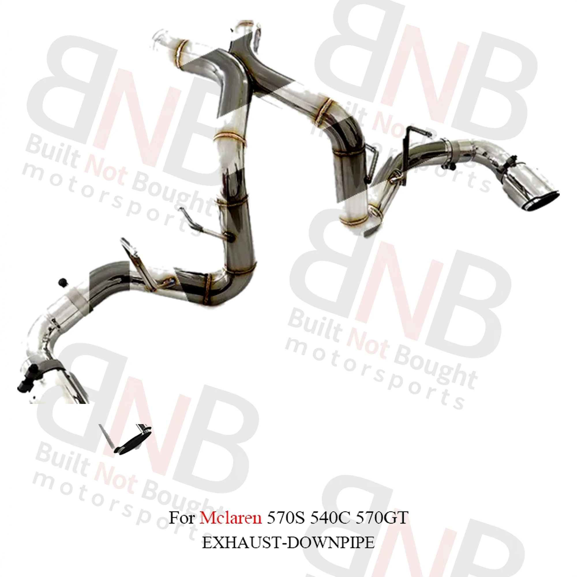 BNB Titaniumz SS Catback Exhaust McLaren 540C 570S 570GT 3" X Pipe