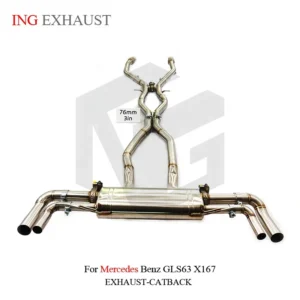 BNB Titaniumz Catback Exhaust System for Mercedes GLS63 X167 4.0T Silver 120x50x40cm