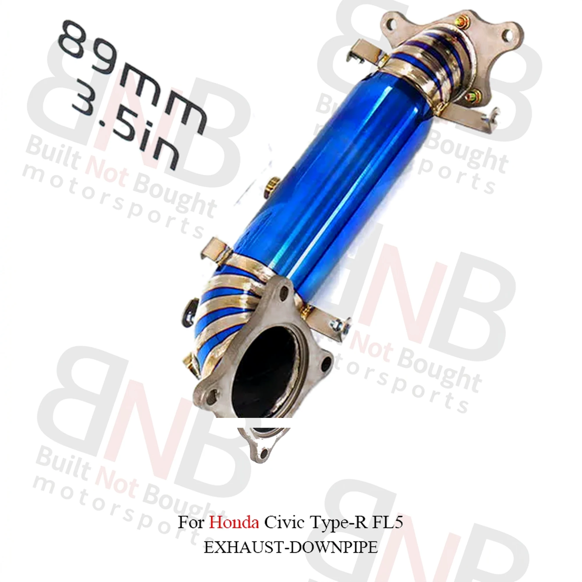 BNB Titanium Exhaust Downpipe for Honda Civic Type-R Fl5 Blue Burnt 80x50x40
