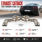 BNB Titaniumz Stainless Steel Catback Straight Pipe for Ferrari 360 3.6L V8