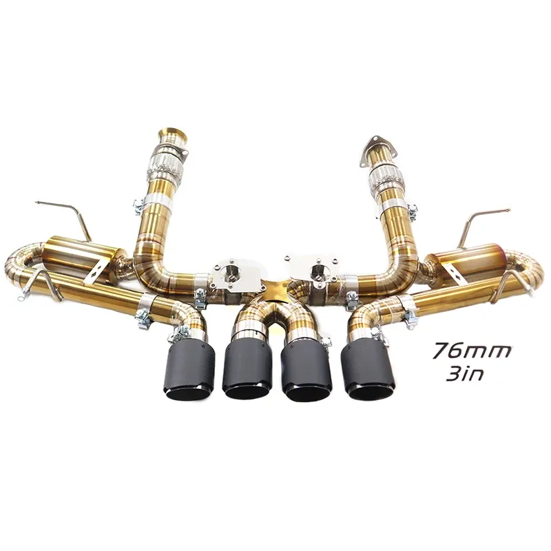 BNB Titaniumz Catback Exhaust System for Corvette C8 Z06 Titanium Alloy Golden