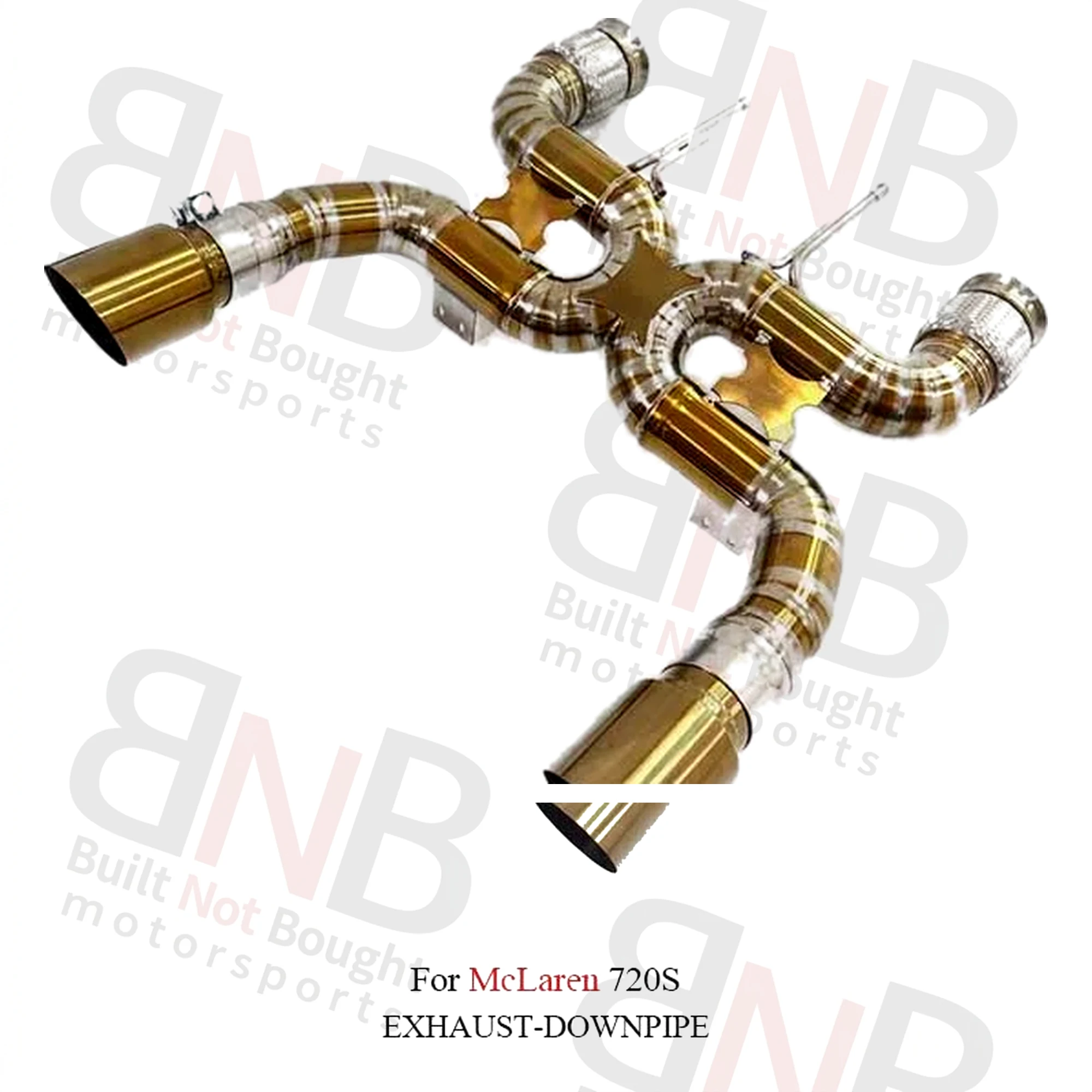 BNB Titaniumz Titanium Exhaust Pipe Catback for McLaren 720S Golden 120x60x30cm