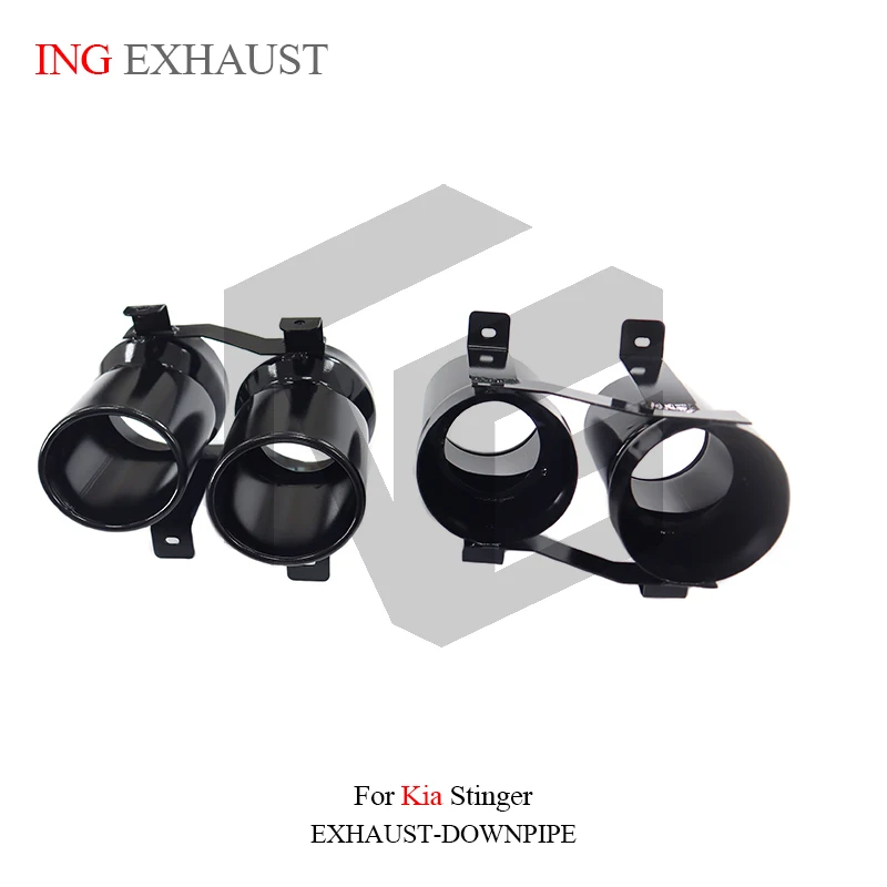 BNB Titaniumz Custom Stainless Steel Exhaust Oval Frosted Black Tips for Kia Stinger