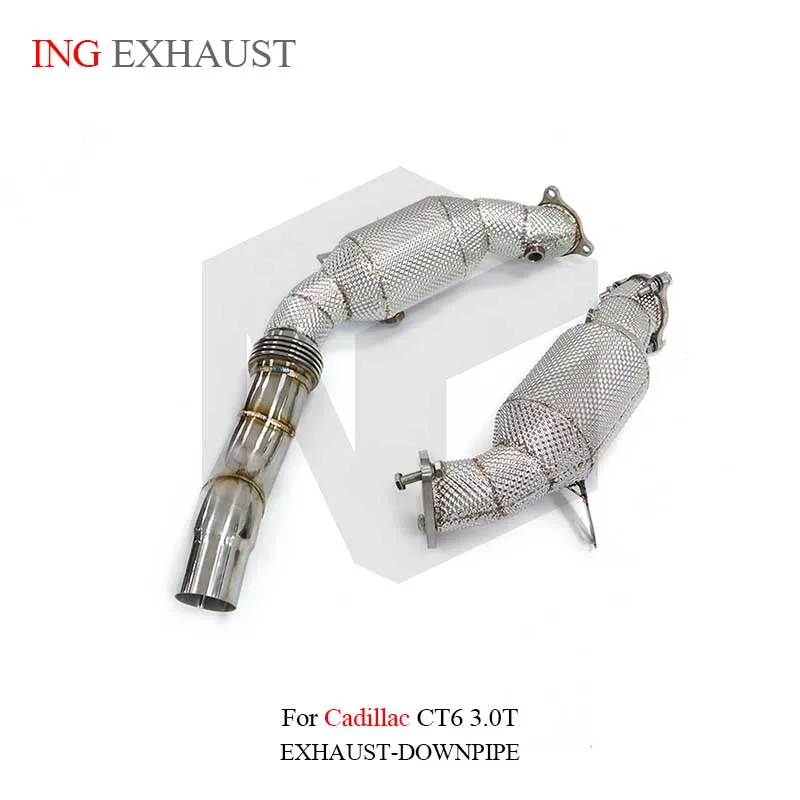 BNB Titaniumz Exhaust Downpipe for Cadillac CT6 3.0T 120x60x50mm Silvery