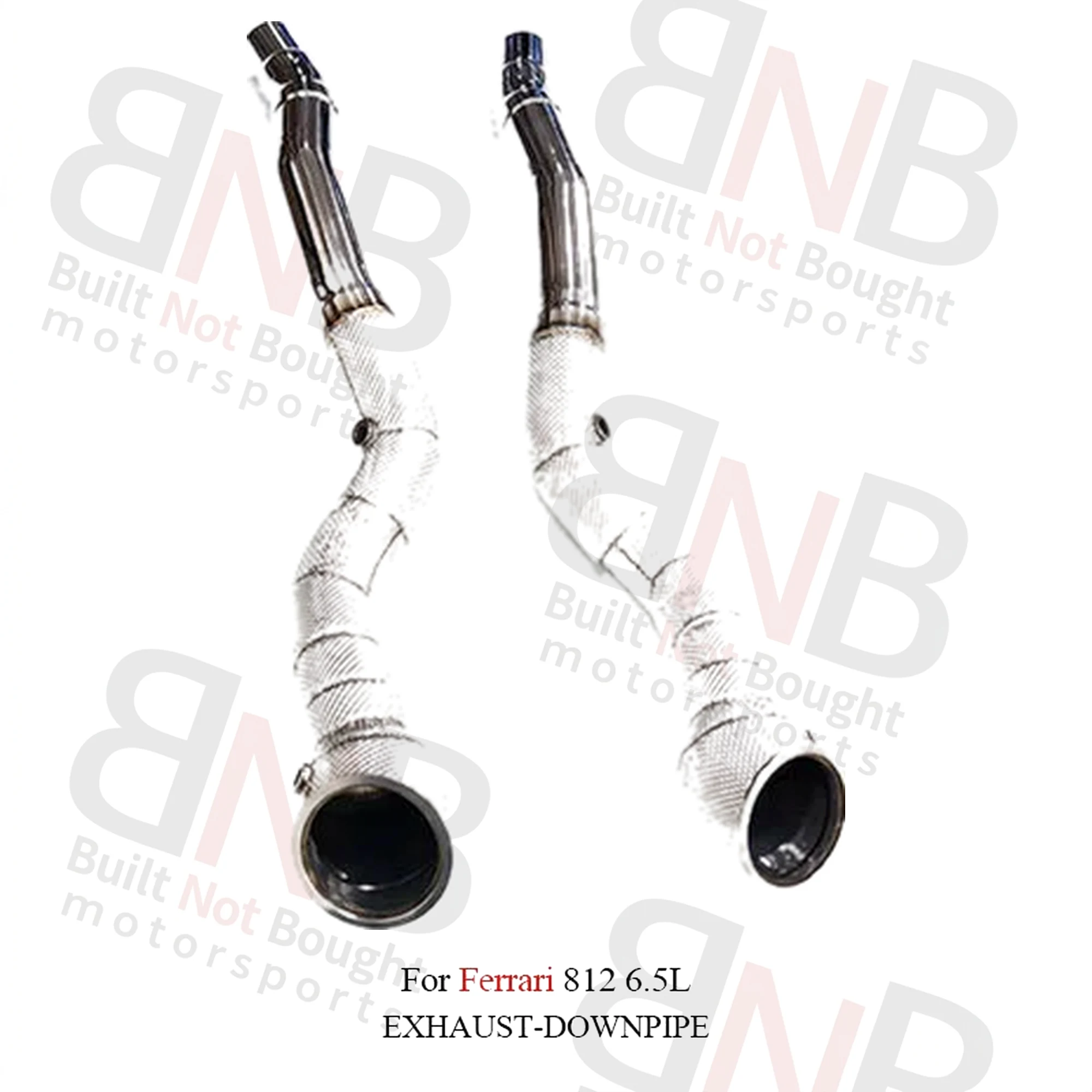 BNB Titaniumz Valved Exhaust Downpipe for Ferrari 812 6.5L Silvery