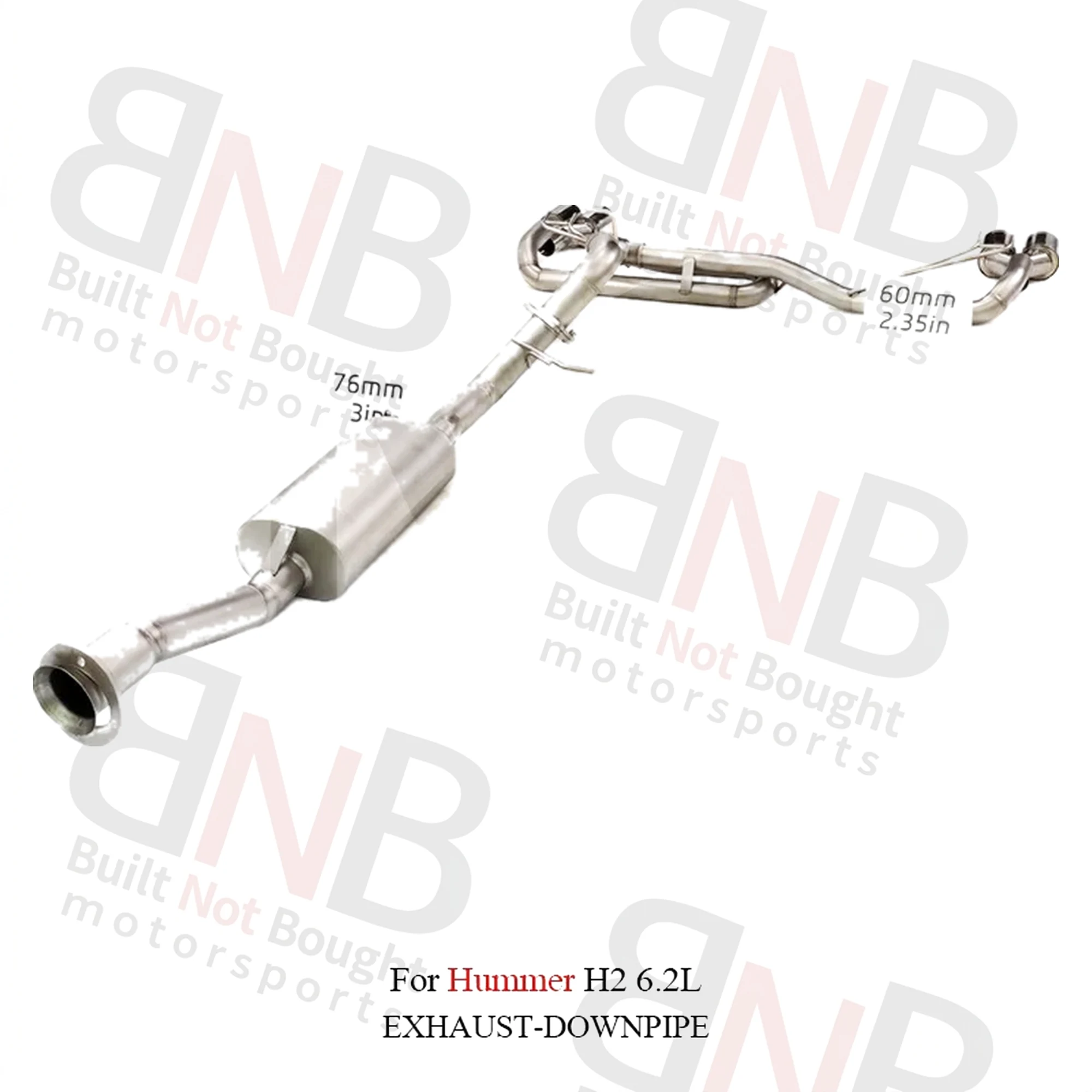 BNB Titaniumz Stainless Steel Catback Exhaust System for Hummer H2 6.2L Quad Tips
