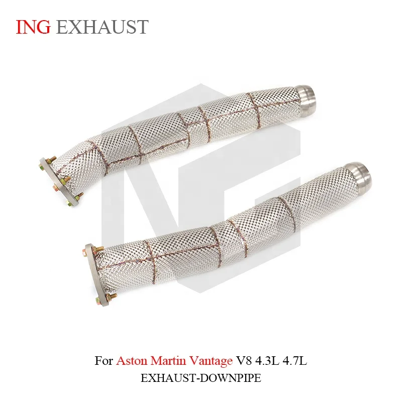 BNB Titaniumz Stainless Steel Exhaust Front Tube for Aston Martin Vantage V8 4.3L 4.7L With Heat Shield High Performance Pipe Parts