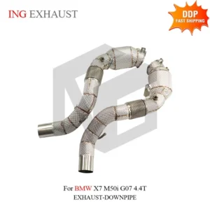 BNB Titaniumz Stainless Downpipe with Heat Shield for BMW X7 M50i 4.4T