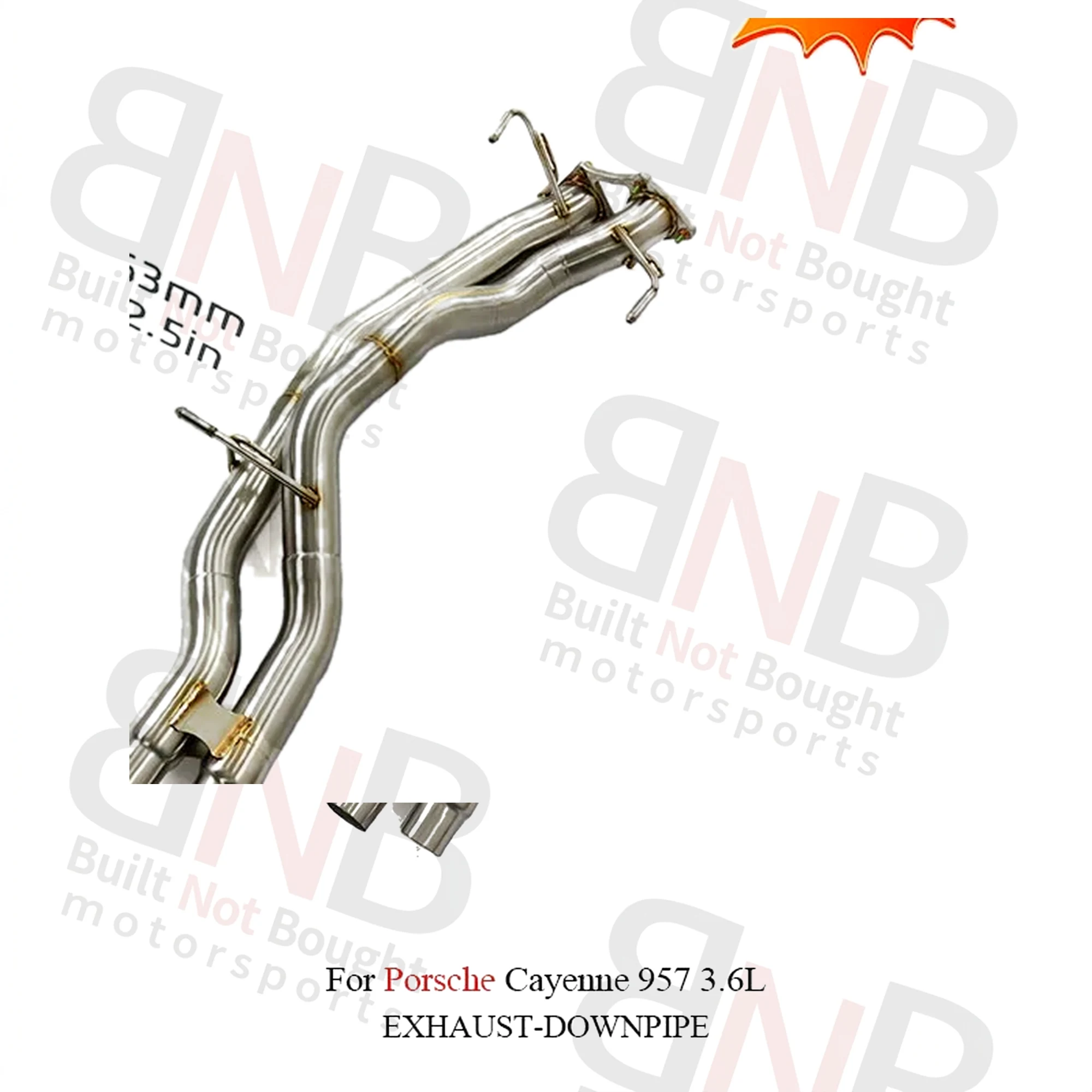 BNB Titaniumz Front Pipe Exhaust System Cayenne 957 3.6L 80x40x30cm Silver