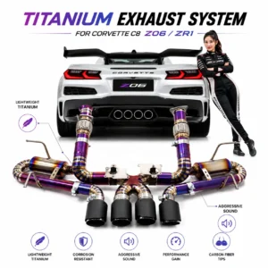 BNB Titaniumz Titanium Exhaust System for Corvette C8 Z06 Purple