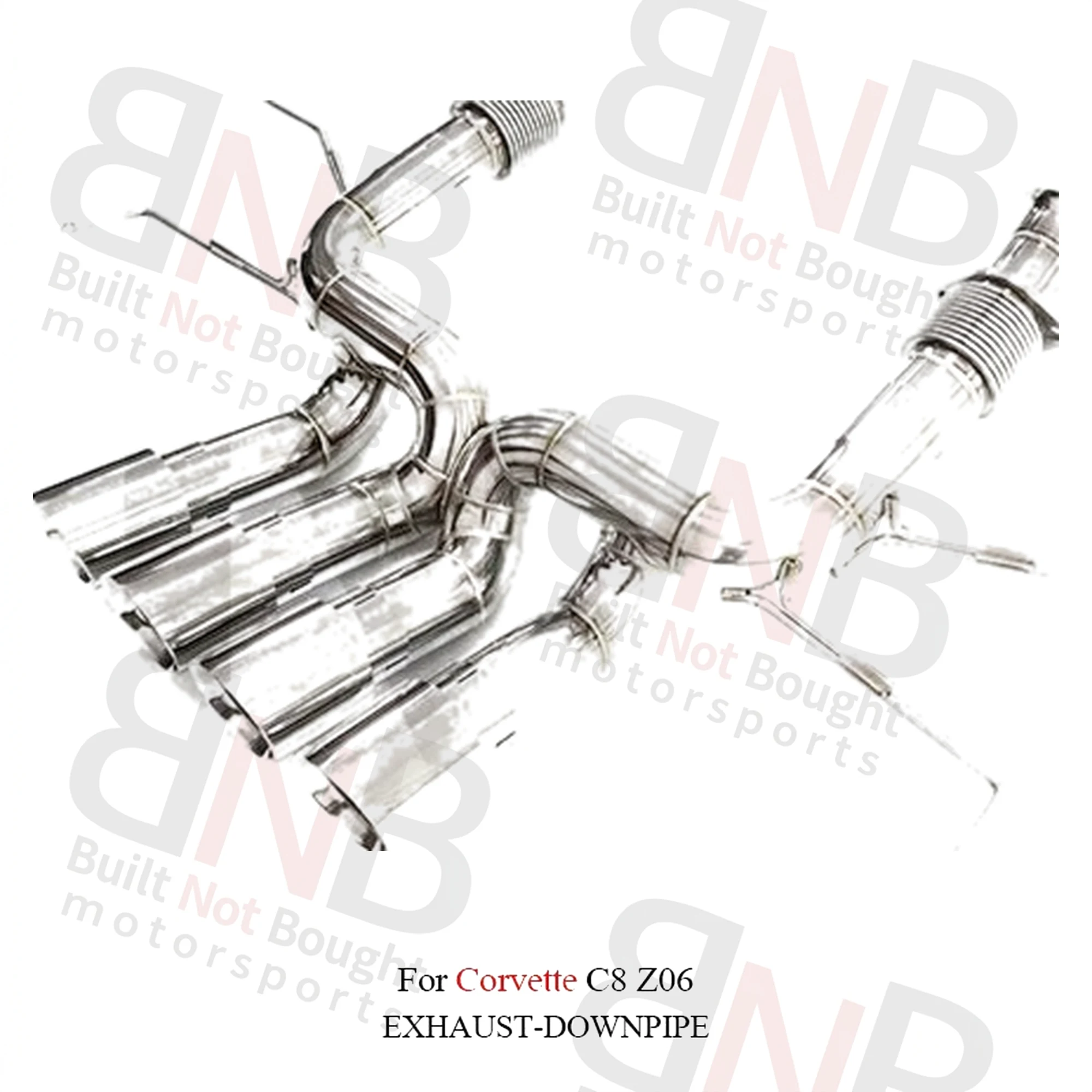 BNB Titaniumz Stainless Steel Exhaust Straight Pipe Corvette C8 Z06