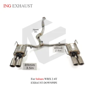 BNB Catback Exhaust System 1.5mm Thick Stainless Steel Subaru WRX 2.4T 2020+ Silvery 120x60x30cm