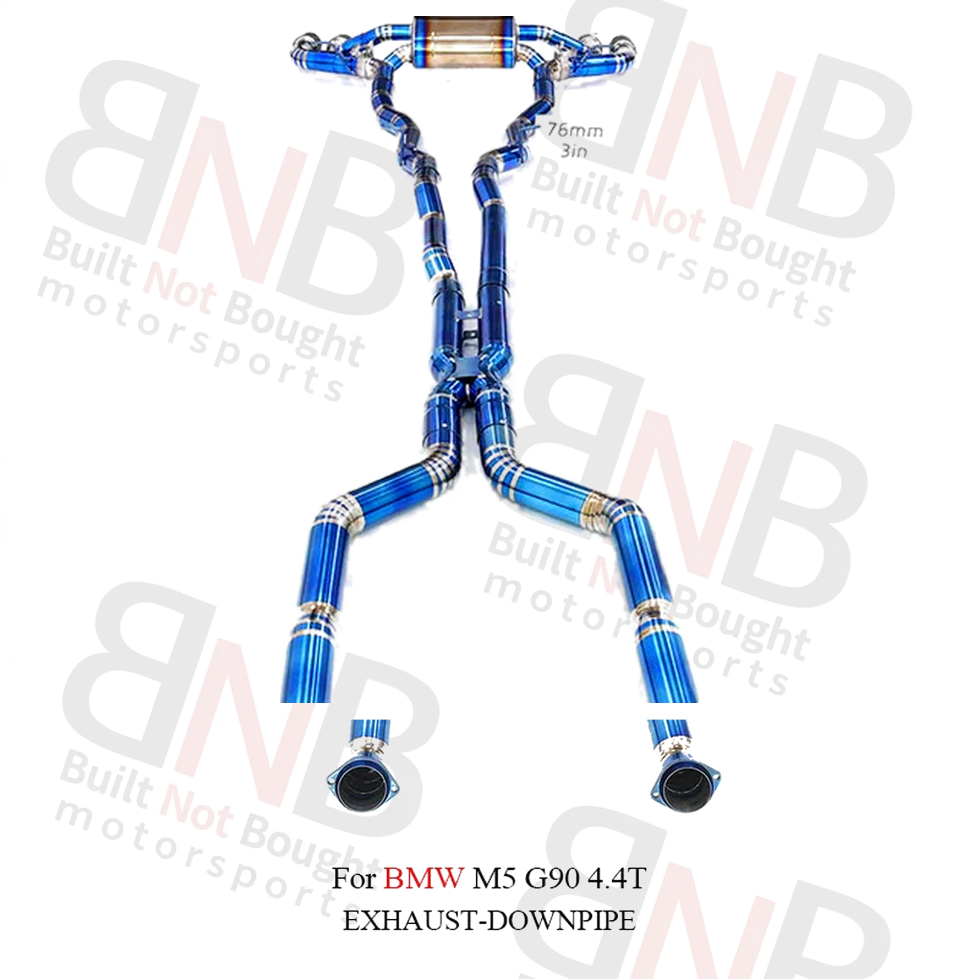 BNB Titanium Exhaust System for BMW M5 G90 Catback OEM Valve Blue