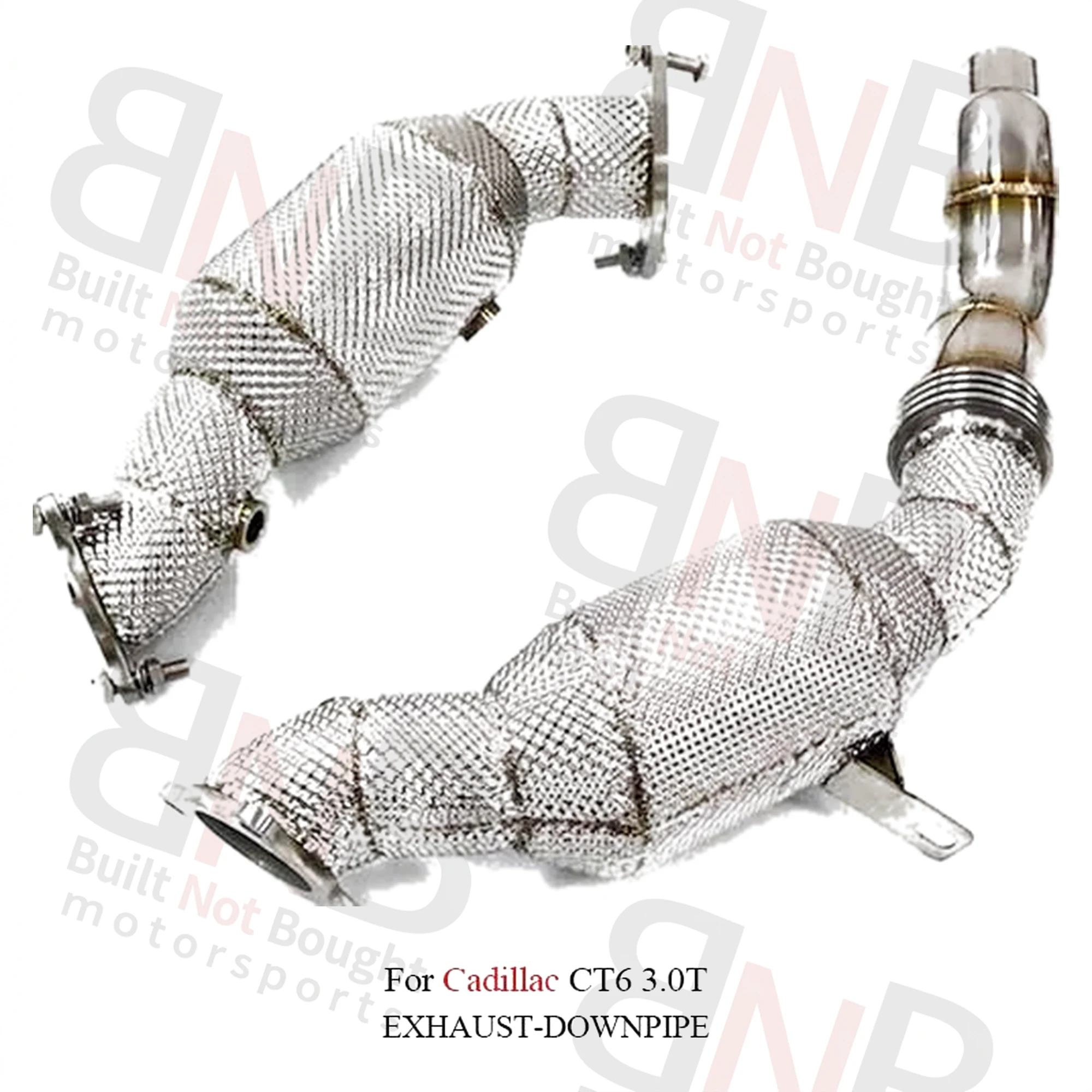 BNB Titaniumz Stainless Steel Heat Shield Downpipe for Cadillac CT6 3.0T Silvery