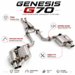 BNB Stainless Steel Valved Catback Exhaust for Genesis G70 3.3T