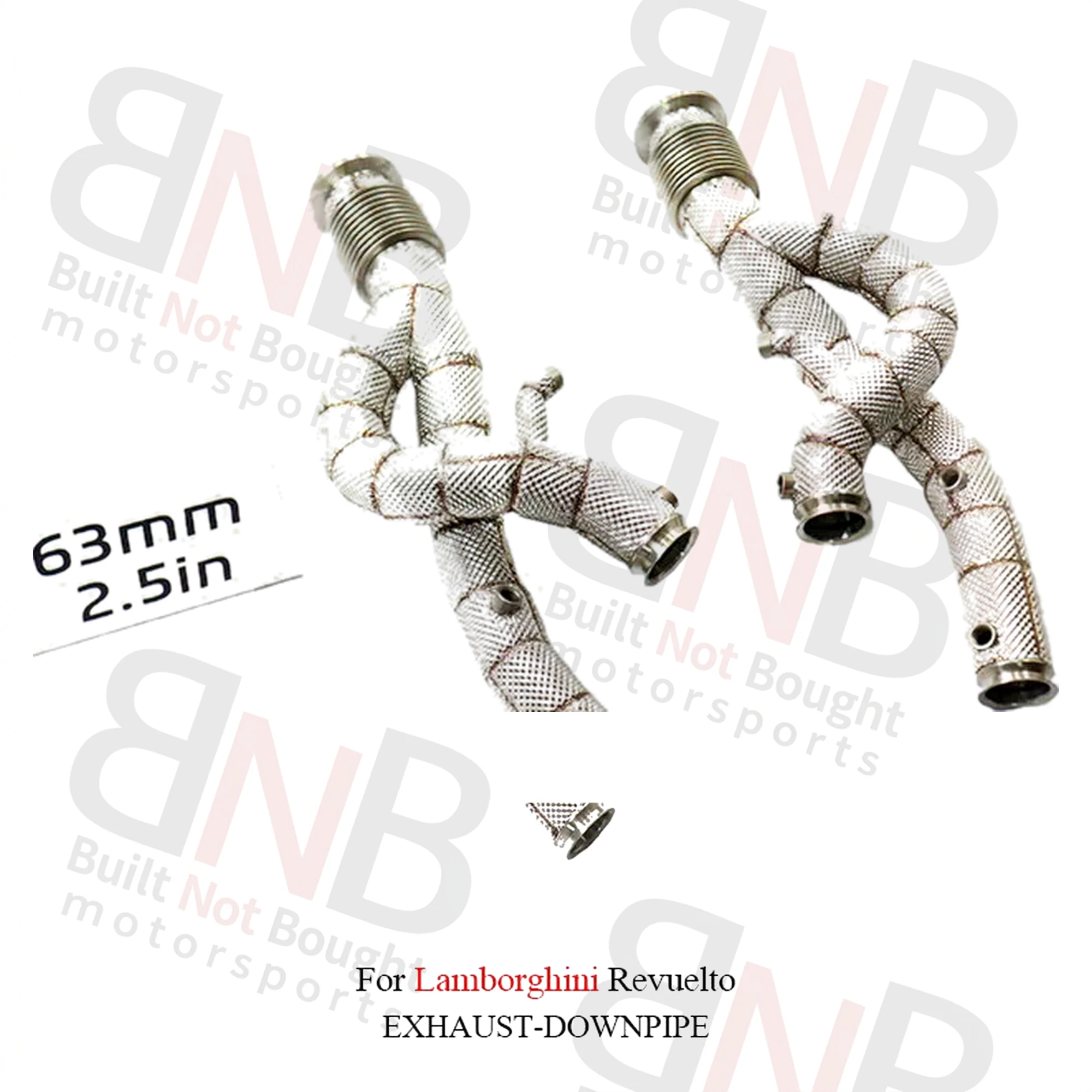 ING Stainless Steel Exhaust Downpipe for Lamborghini Revuelto Downpipe Exhaust With Heat Shield High Flow Auto Performance Parts