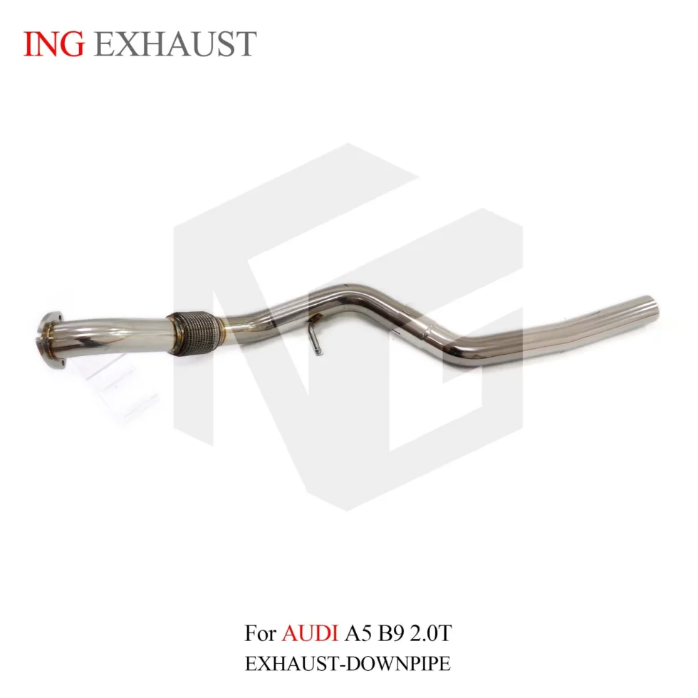 BNB Titaniumz Stainless Steel Exhaust Front Tube for Audi A5 B9 2.0T Silvery