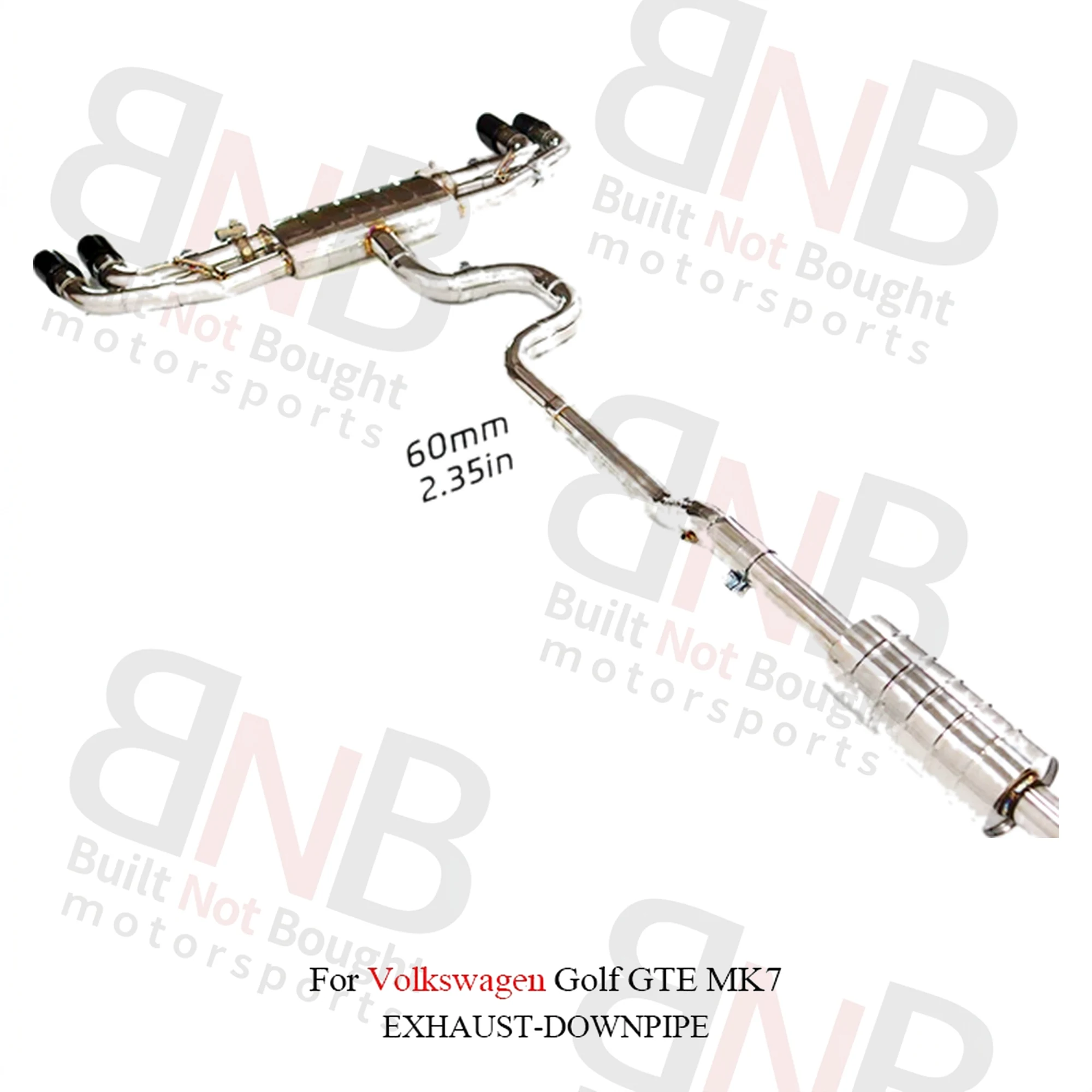 BNB Titaniumz Valved Catback Exhaust 1.5mm Stainless Steel 120x50x40 Slivery for Golf GTE MK7
