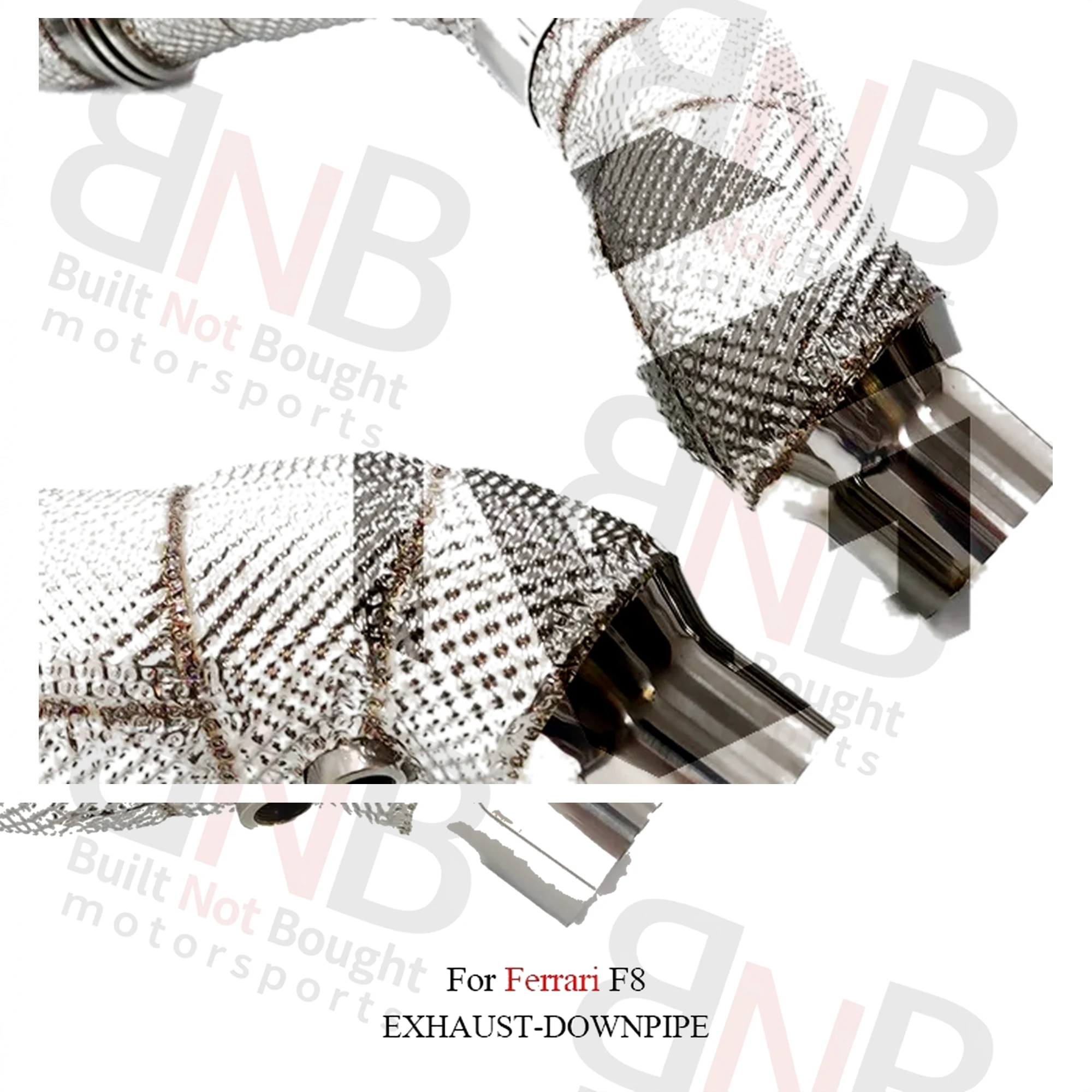 BNB Titaniumz Stainless Steel High-Flow Downpipe For Ferrari F8