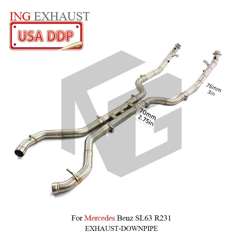 BNB Mercedes Benz SL63 R231 Downpipe Midpipe Exhaust System Silvery