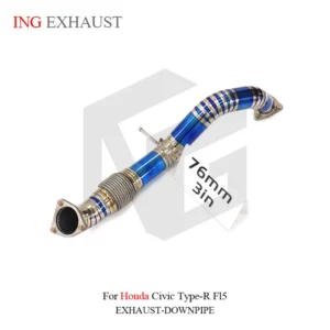 BNB Titaniumz Titanium Front Pipe Exhaust Honda Civic Type-R FL5 Blue