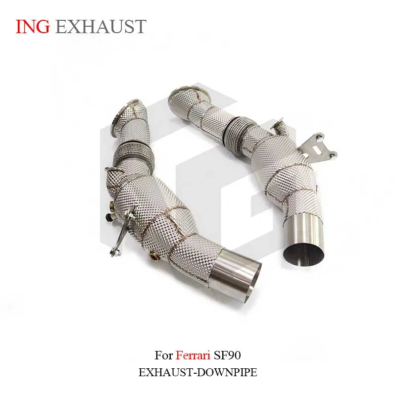 BNB Titaniumz Fashion Stainless Steel Exhaust Downpipe for Ferrari SF90 Silvery