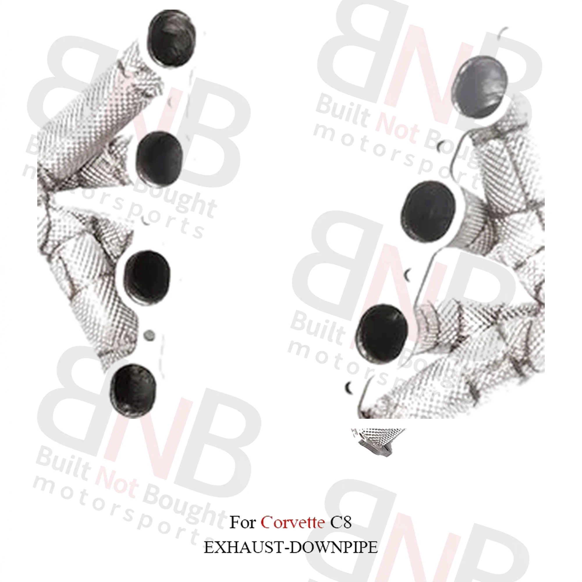 BNB Titaniumz Stainless Steel Exhaust Headers for Chevrolet Corvette C8 Silvery