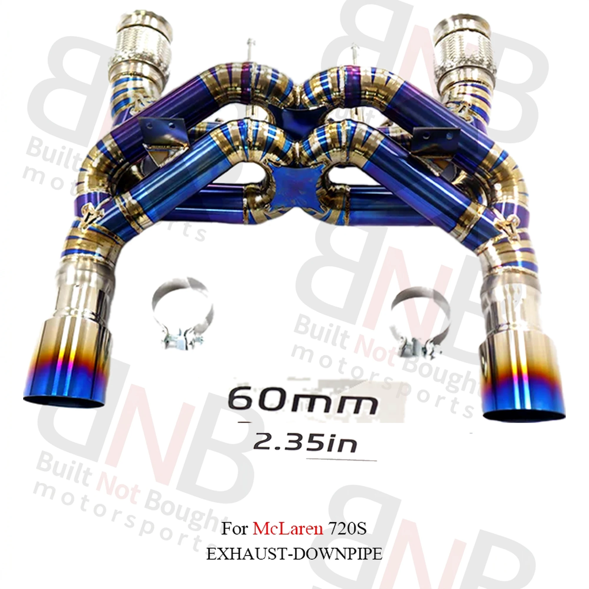 BNB Titaniumz Dual X-Pipe Catback Exhaust System for McLaren 720S 4.0T