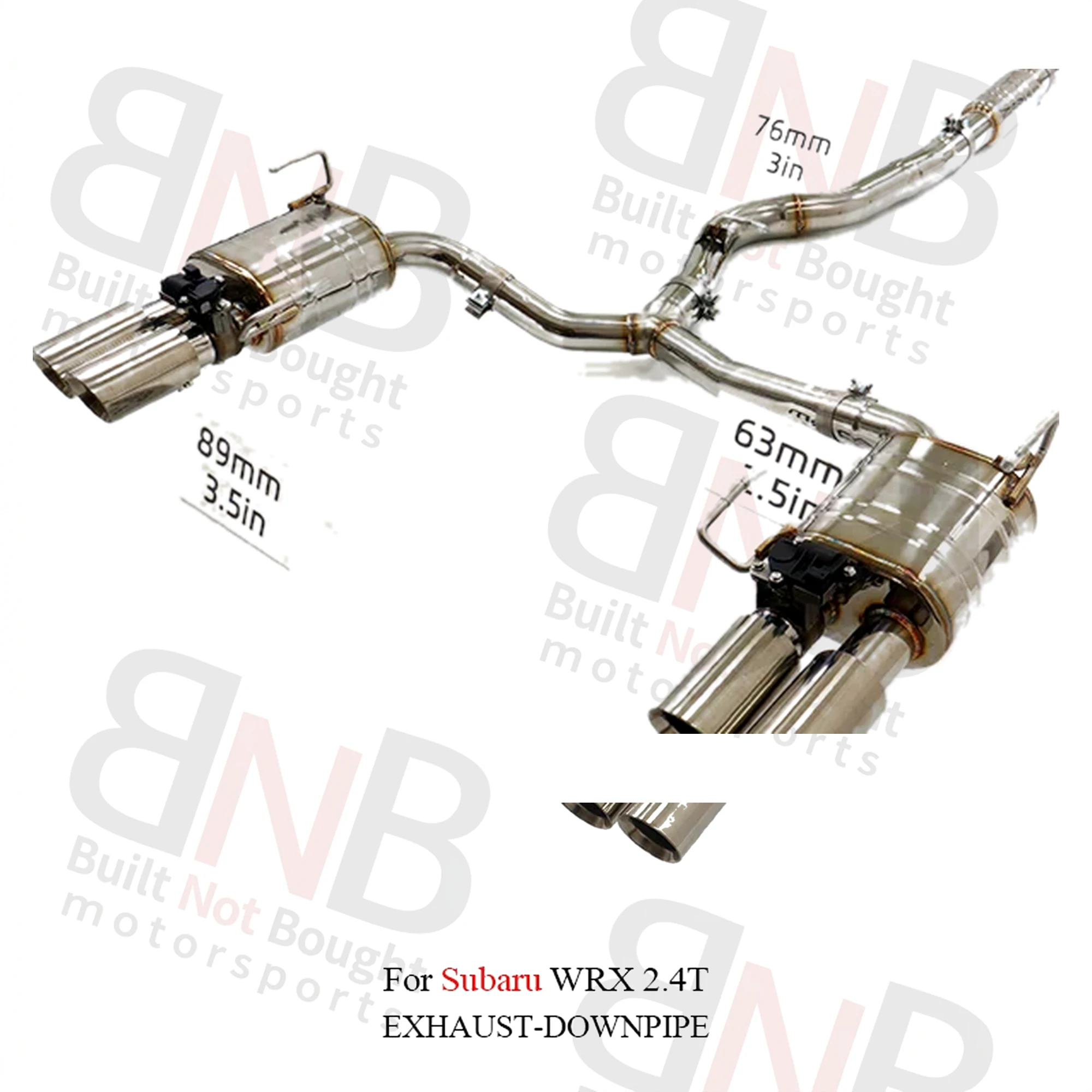 BNB Catback Exhaust System 1.5mm Thick Stainless Steel Subaru WRX 2.4T 2020+ Silvery 120x60x30cm