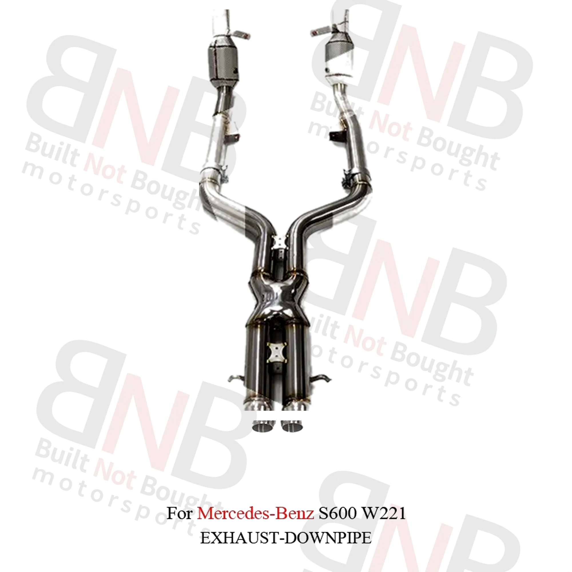 BNB Titaniumz Stainless Steel Exhaust Downpipe Heat Shield Mercedes S600 W221 Silver