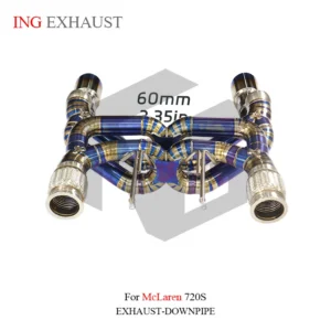 ING 2.35Inch (60mm) Titanium Exhaust Downpipe for McLaren 720S with Tips Valved Muffler Auto Performance Parts