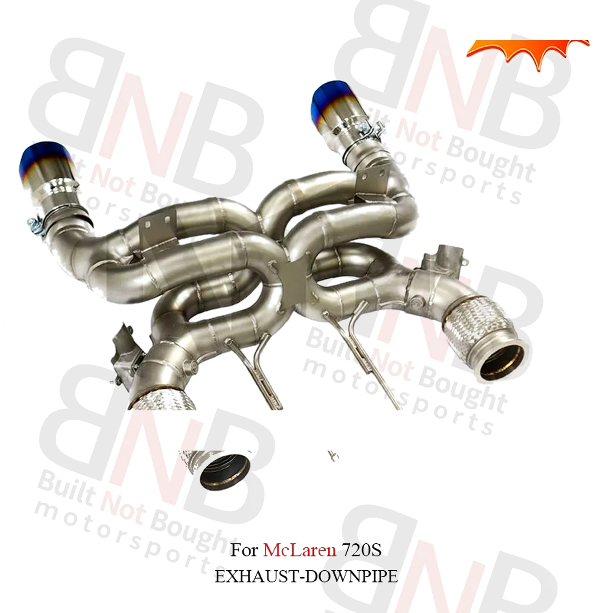 BNB Titaniumz Catback Exhaust Double X Pipe OEM Valve McLaren 720S 4.0T