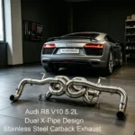 BNB Titaniumz Audi R8 V10 5.2L Catback Exhaust Dual X-Pipe Stainless Steel