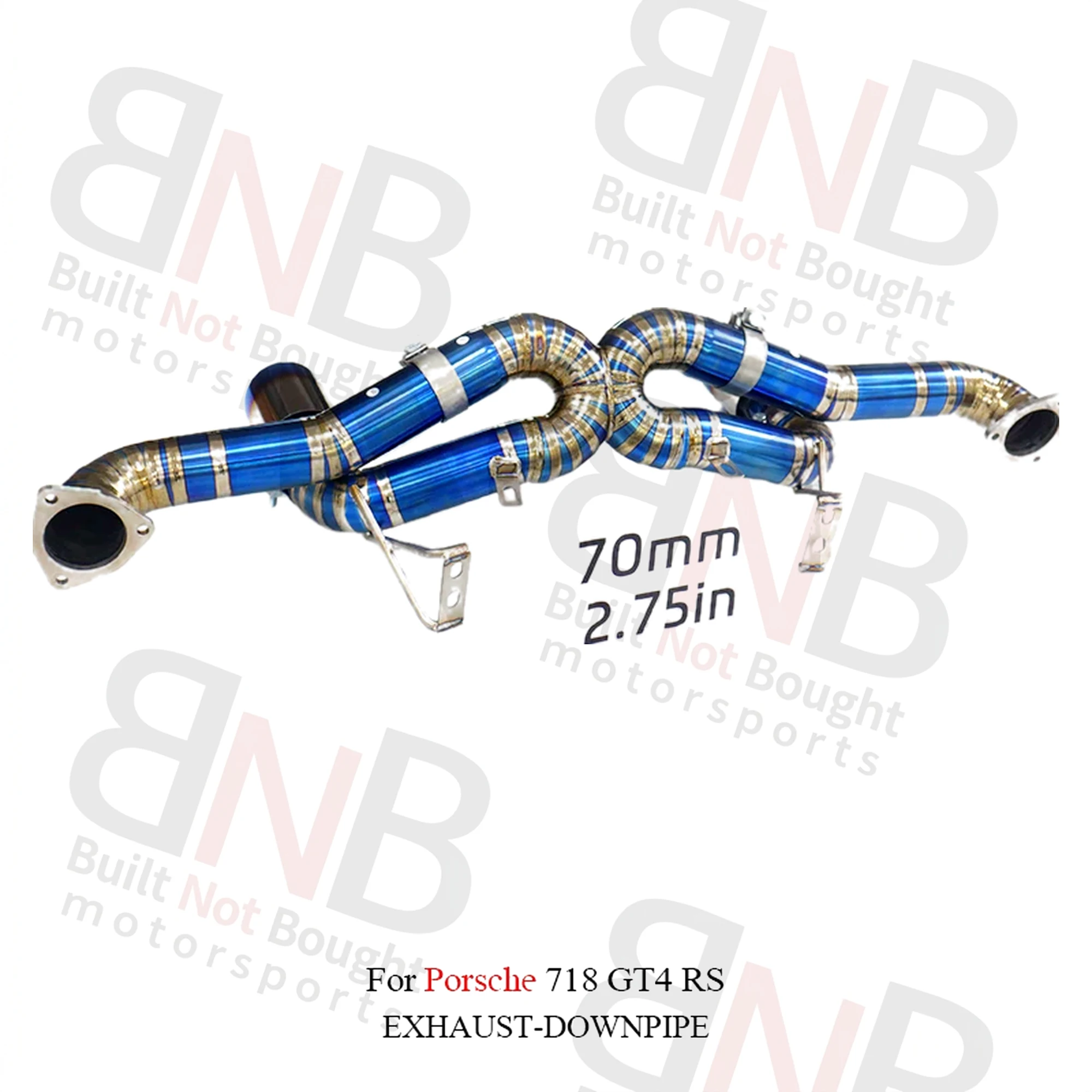 BNB Titaniumz Catback Exhaust Porsche 718 GT4 RS 4.0L Titanium Blue