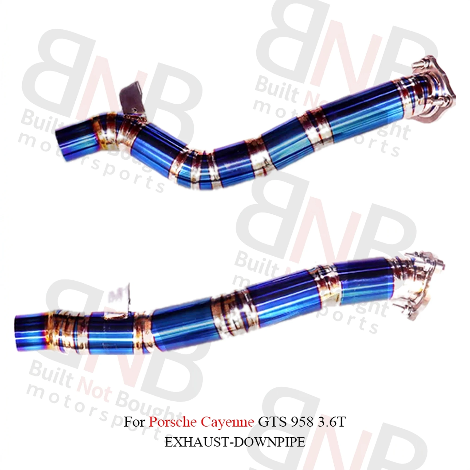 BNB Titaniumz Titanium Exhaust Front Pipe for Porsche Cayenne GTS Blue