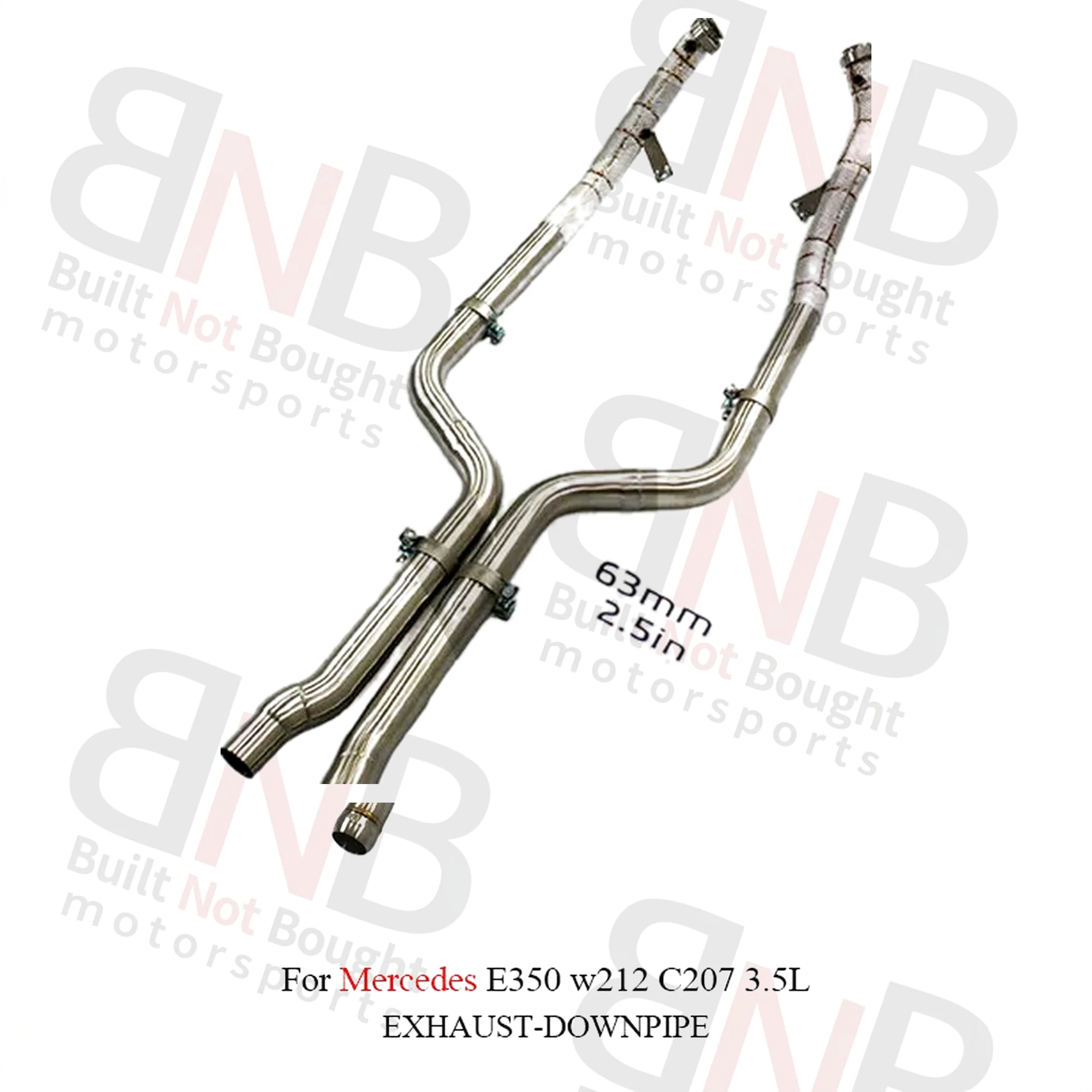 BNB Stainless Exhaust Downpipe for Mercedes E350 W212 3.5L Silvery 120x60x50mm